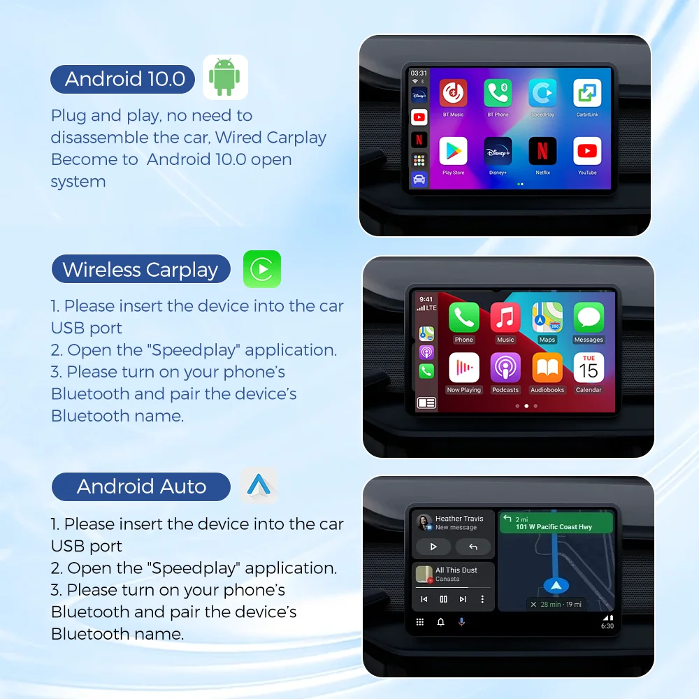 2024 Carplay Ai Box Wireless Android Auto Smart TV Box Car Intelligent System Android 10.0 For Mazda Volvo Benz Toyota Kia Ford