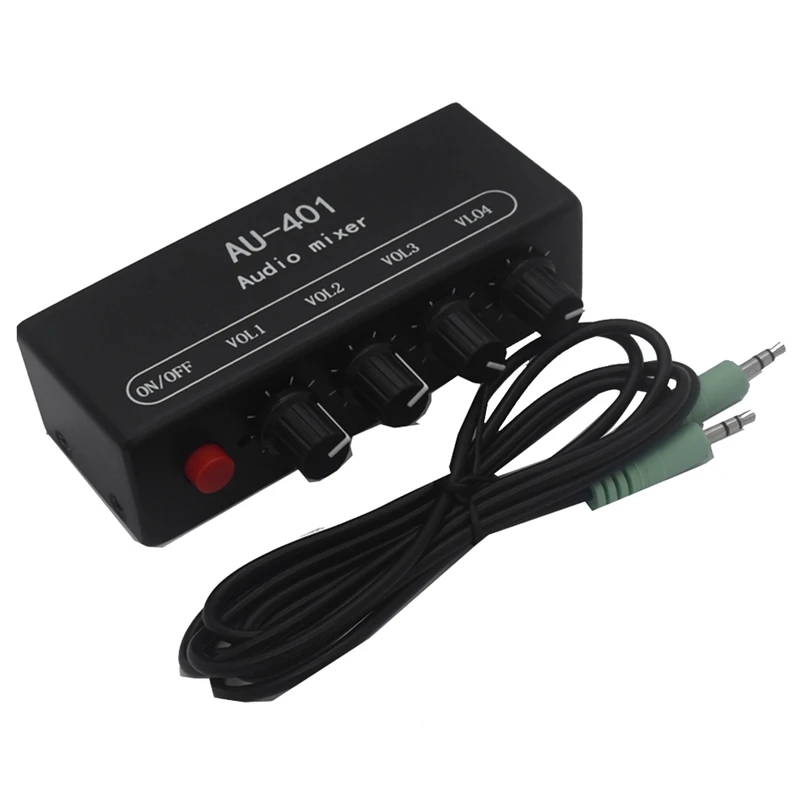 멀티 소스 AU-401 DC 5V-12V 스테레오 오디오 믹서, 4 입력 1 출력, 개별 제어 보드 사운드