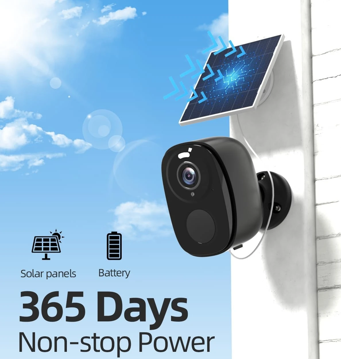 OKAM PRO Battery Camera HD 5MP 4G SIM Camera 5000mAh Battery 130° Wide-Angle Outdoor IP Camera Waterproof Color Night Vision 2