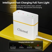 CHICNOD AA Rechargeable Batteries 2800mAh Ni-MH Battery 1.2V Smart Fast Charger 4 Slot USB Charging Kit for Camera Flashlight 3