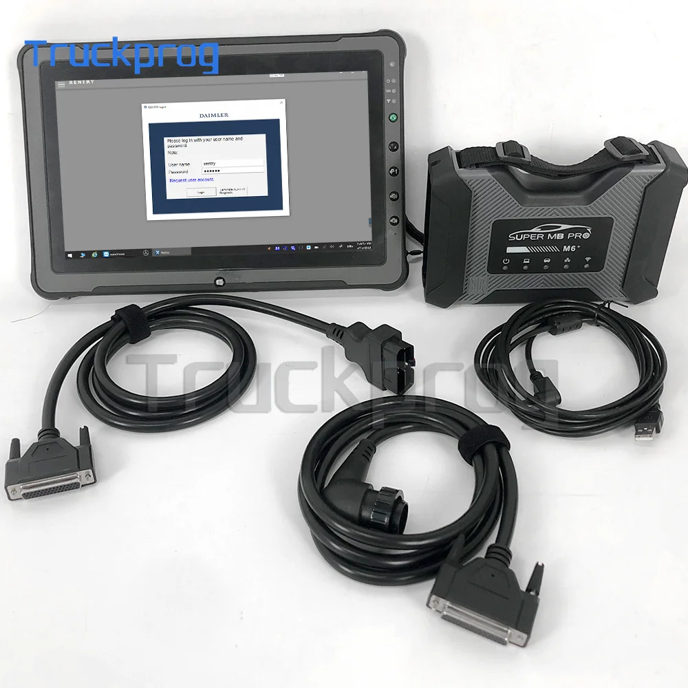 

SUPER MB PRO M6 Wireless Star Diagnosis Tool with Multiplexer + Lan + OBD2 16pin Main Test Cable with Getac Tablet