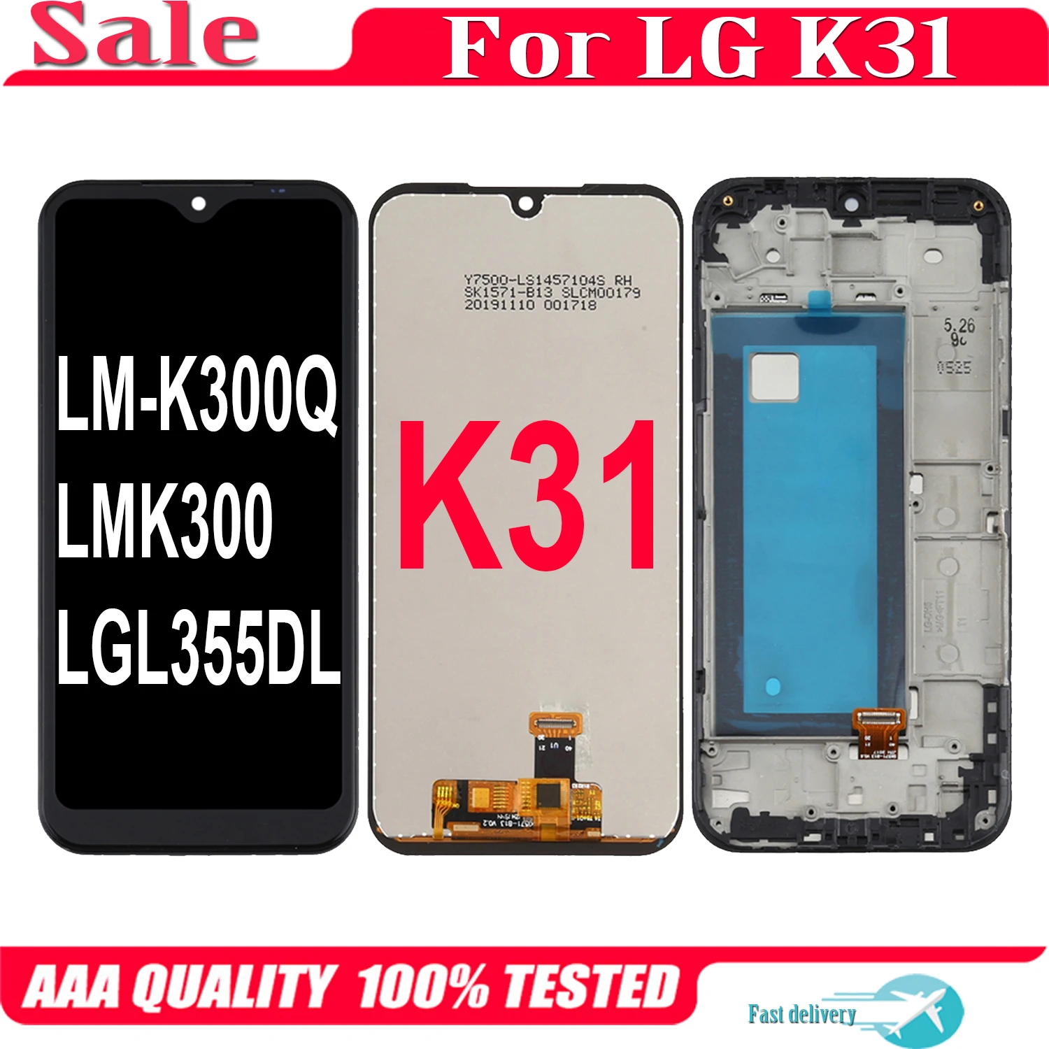 

Original 5.7'' For LG K31 K300 LMK300 LM-K300Q LGL355DL LCD Display Touch Screen Replacement Digitizer Assembly