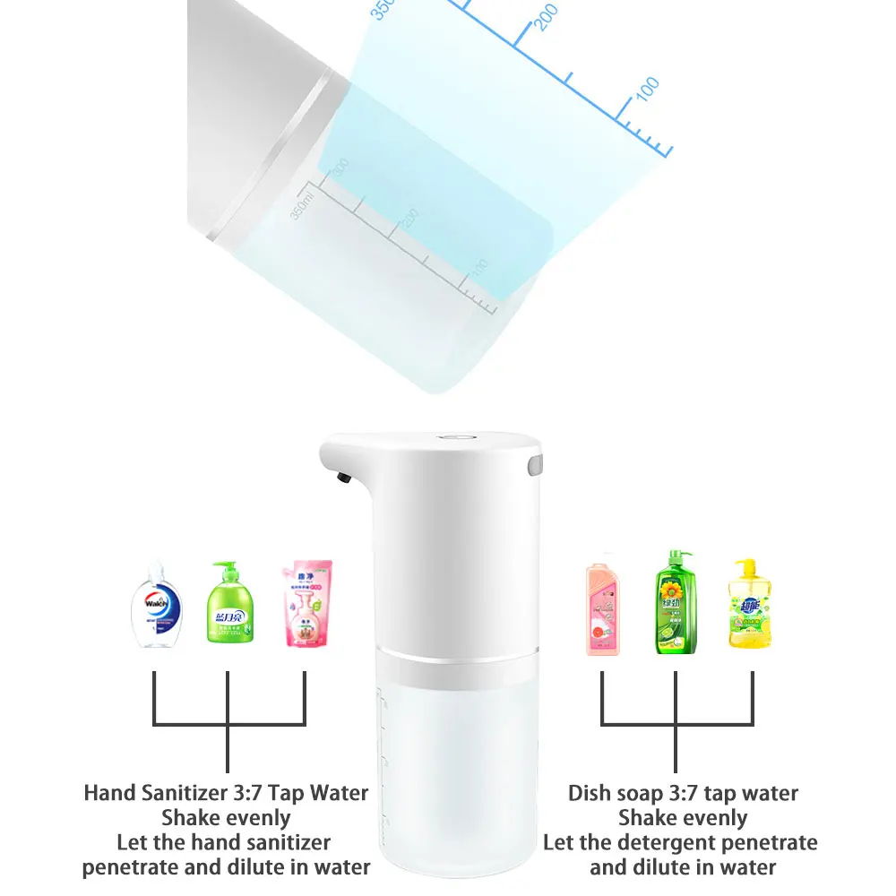 Automatic Liquid Soap Dispenser Touchless Sensor USB Charging Smart Foam Machine Infrared Sensor Soap Dispenser Hand Sanitizer Soap Dispenser Soap Pump Soap Dispenser Head