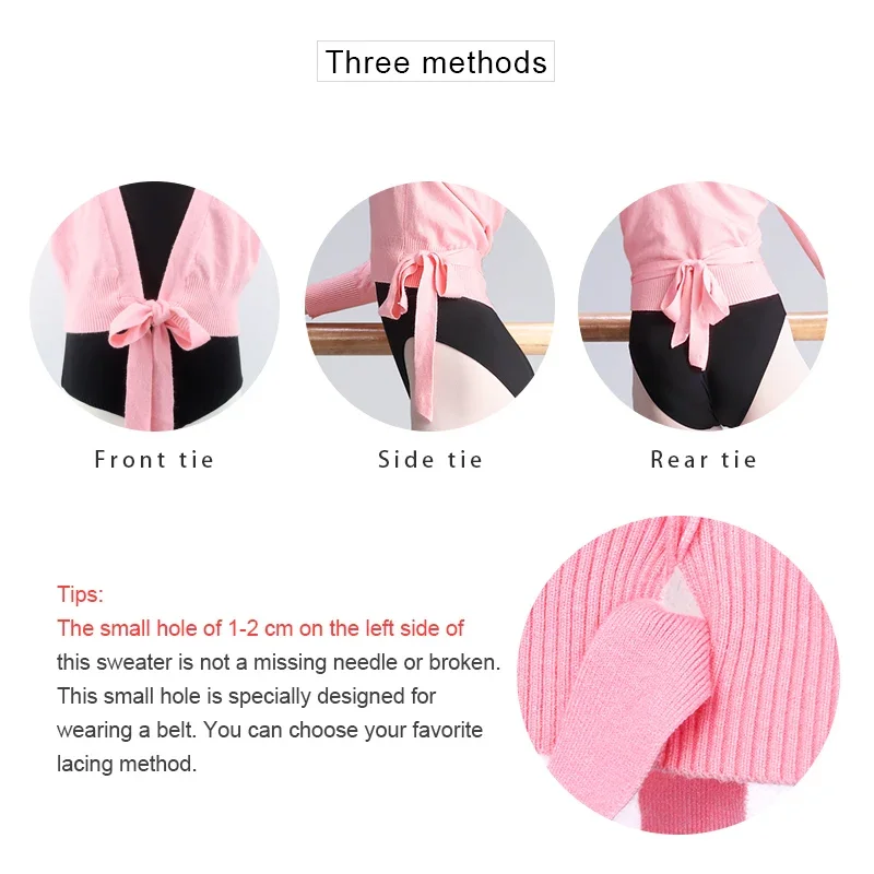 봄 가을 랩 발레 스웨터 가디건 여성용 어린이 소프트 니트 댄스 레오타드 크로스 오버 따뜻한 발레 코트