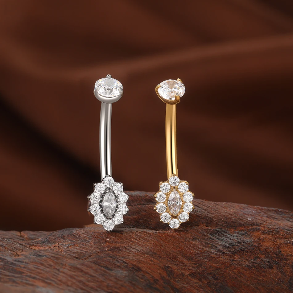 1 Stück Titan Zirkon Bauchnabelpiercing Innengewinde Bauchnabelpiercing Ombligo Piercing Schmuck 14G – Detail 15