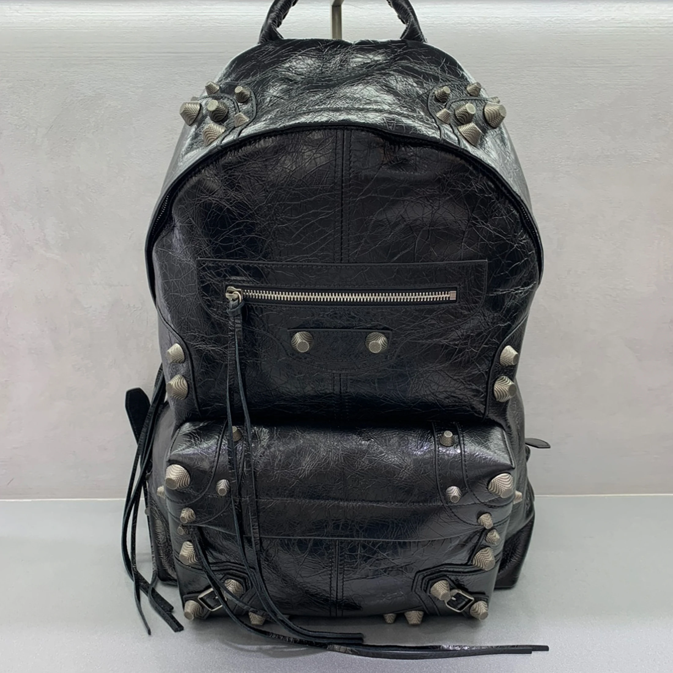 

NIGO Men's And Women's Four Seasons Rivet Backpack High Street Fashion Leather Backpack Casual Bag Ngvp #nigo97687