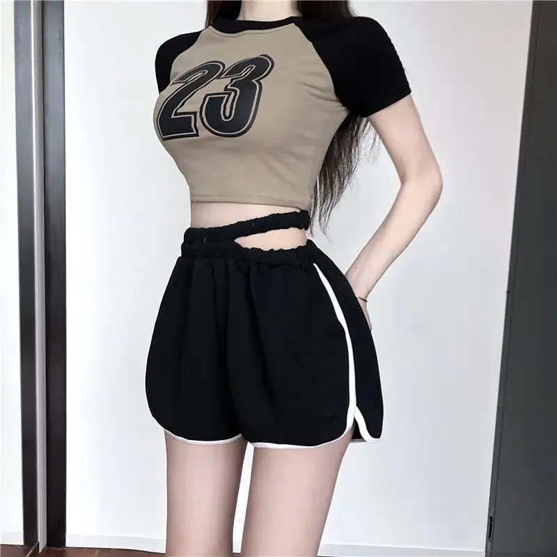 2024 New Double Waist Casual Wide Leg Pants for Women's Summer Loose Korean Sports Shorts A-line Hot Pants for Home Sleepwear