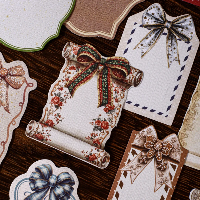 20개/세트 레트로 아트 휴일 선물 테마 스티커, 빈티지 선물 상자 일러스트, 저..