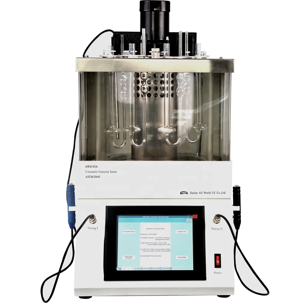 Awd-03A Tester Di Viscosità Cinematica Astm D445 Laboratorio Viscosimetro Capillare Strumento Di Misurazione Dell'Olio Apparecchiatura Di Prova