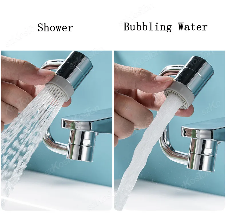 Rotatable Water tap nozzle 1080 Degree Dual mode stainless steel faucet extender For Kitchen Washbasin bathroom accessories 2