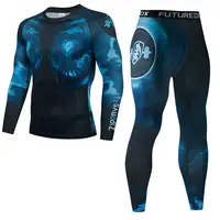 Men's Thermal Underwear For Men Male Thermo Kickboxing Clothes Suits MMA BJJ Tights Set Winter Quick Dry Long Johns Tracksuit 26 1