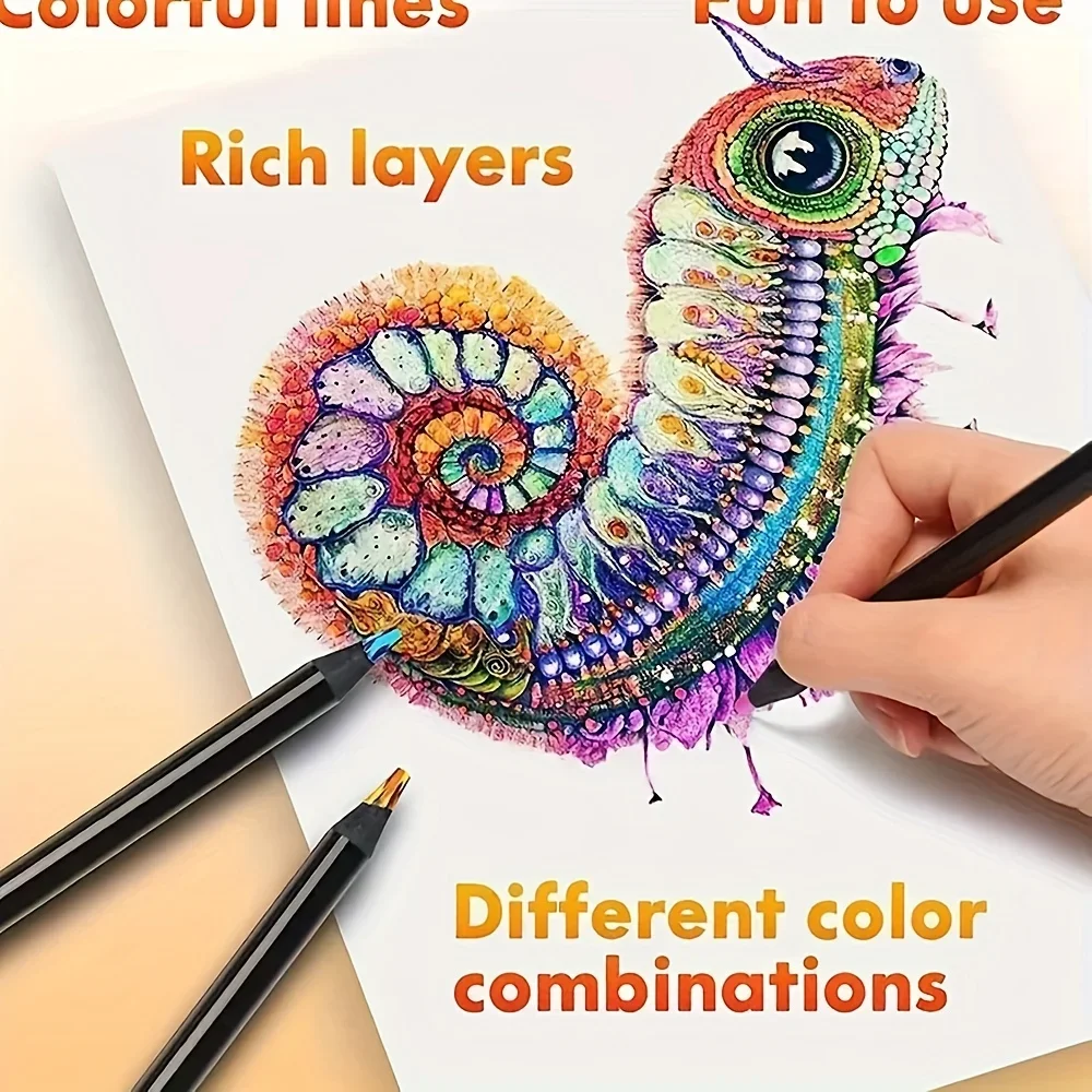12pcs Gradient Color Wooden Colored Rainbow Pencils 5