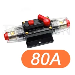 Heavy - Duty Waterproof Circuit Breaker with Manual Reset for Car Audio and Marine Systems (80A)