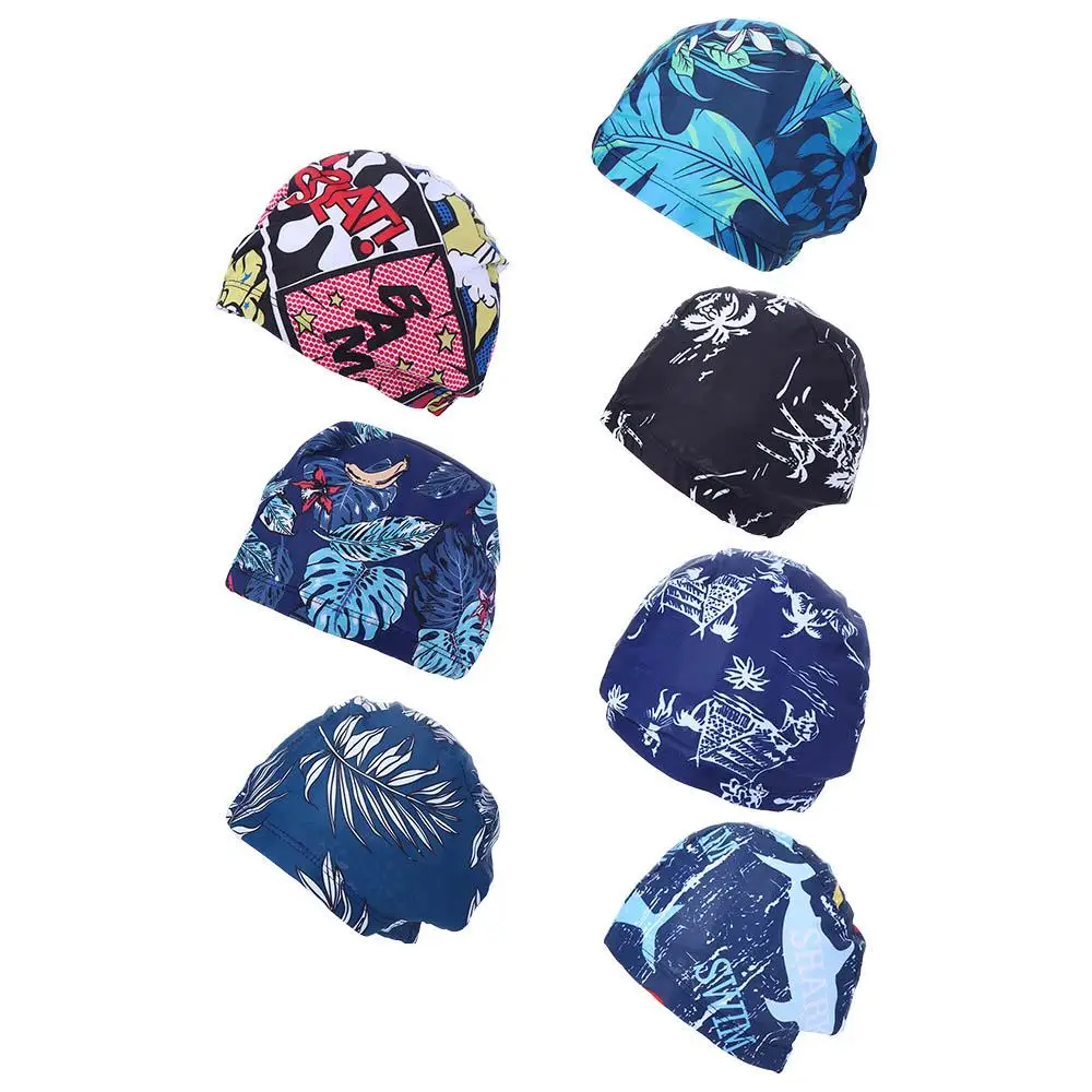 

Calico Swim Cap Ear Protect Elastic Diving Hat Breathable Sports Accessory Swim Pool Hat Swimming Caps Swimwear Hats