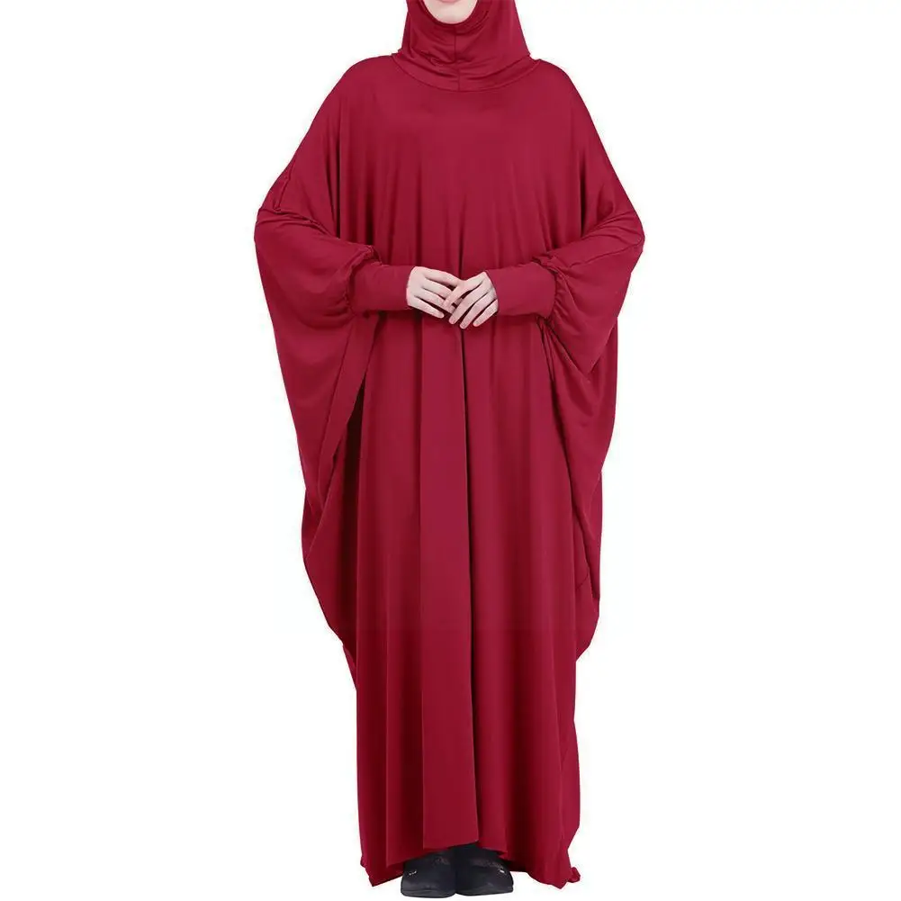 Ramadan Muslim One Piece Prayer Hijab Dress Garment Women Jilbab Jilbab Hooded Abaya Islam Dubai Cover Niqab Modest Robe Fu V9z0