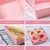 Small Charcuterie Boxes with Clear Lids, To Go Paper Disposable Food Containers, 5 Inches Bakery Dessert Boxes 5