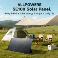 Panneau solaire ALLPOWERS SE100 100W, 100W/200W, IP68, étanche, monocristallin, pliable, pour station d'alimentation, extérieur 3