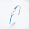 SZ016 New Arrivals Women's Infinite Symbol Bangles Blue Opal Open Bangles 3
