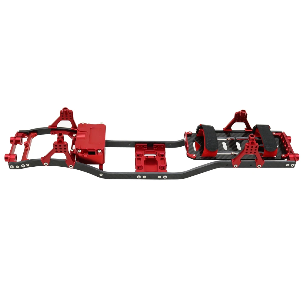 Sb9b0b1355e5246a6bd54f5d44876ae0cb 1/10 RC 크롤러 카본 파이버 거더 4MM CNC 금속 자동차 섀시 프레임 바디 키트 부품 (Axial SCX10 II Rock Off Road 트럭용)