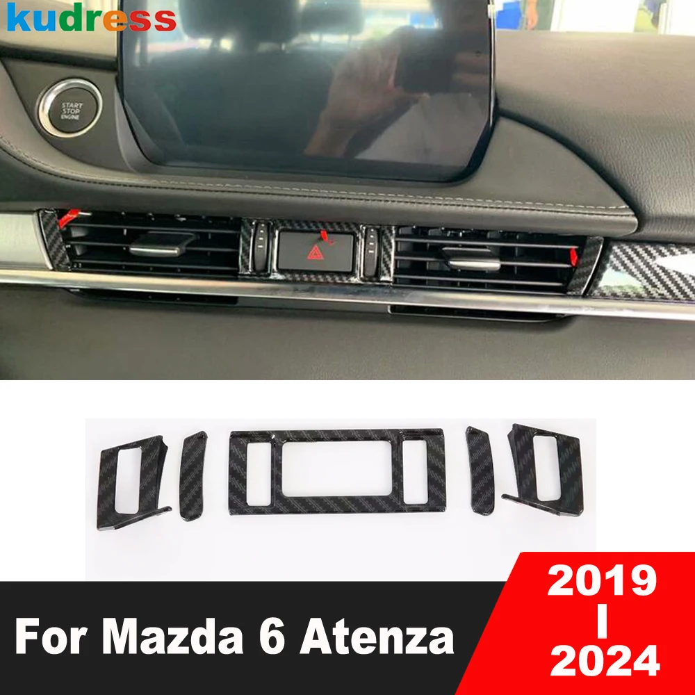 

Карбоновый Автомобильный Центральный воздуховод для Mazda 6 Mazda6 Atenza 2019-2021 2022 2023, крышка на вентиляционное отверстие, отделка, аксессуары для интерьера