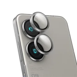 Premium Rear Camera Protector Glass with Metal Ring Case Sticker Cover for Asus Zenfone 10 (Sliver)