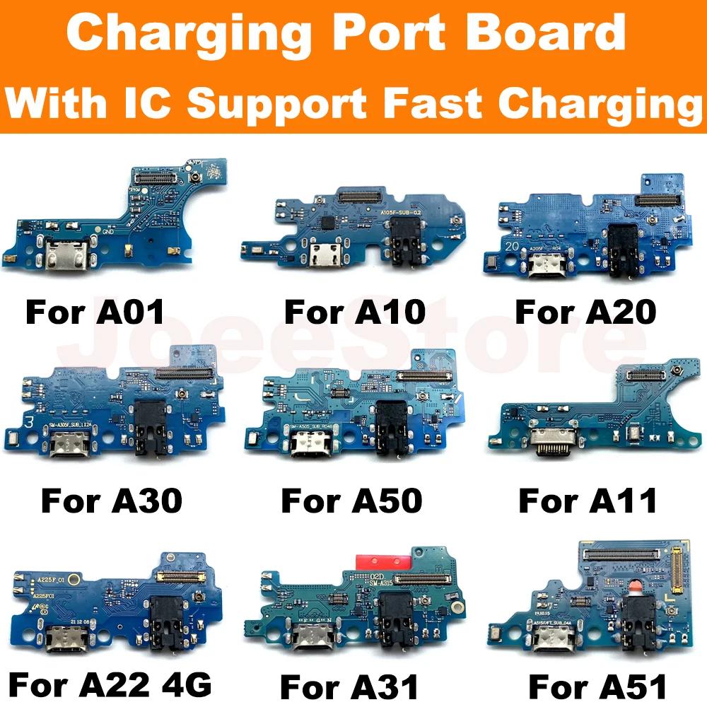 

Плата зарядного порта для Samsung A51, A50, A31, A11, A01, A10, A02S, A03, A30, A22, микрофонный модуль, USB-разъем для быстрой зарядки, гибкий кабель