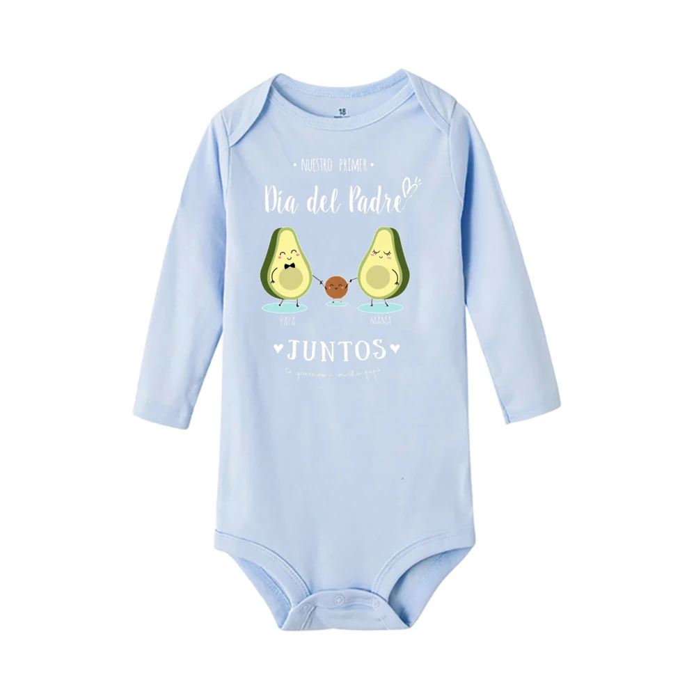 Our First Father's Day Together Infant Bodysuit Long Sleeve Crew Neck Romper Caaual Girl Boy Jumpsuit Fathers Day Best Gifts 4