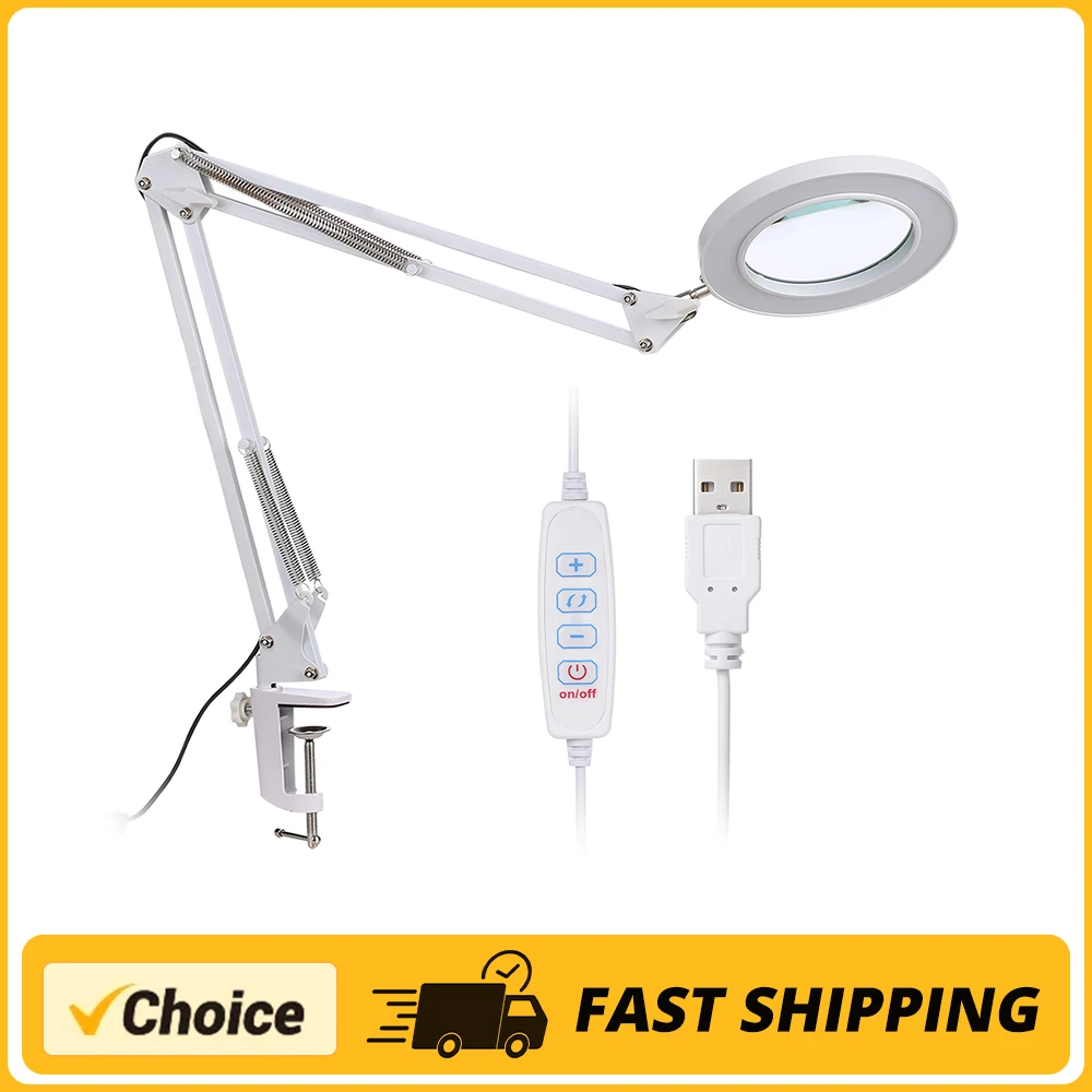 IlluminatedMagnifierLamp8XMagnifyingGlassforSolderingIron