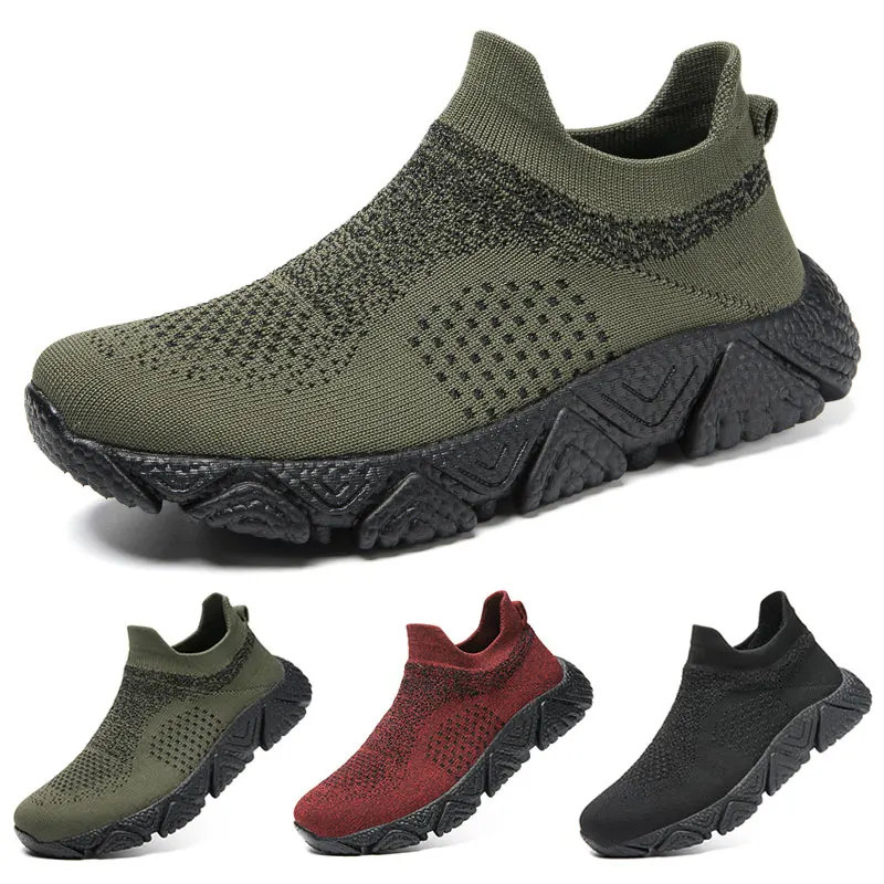 

Men Sneakers Outdoor Breathable Running Shoes Slip on Mesh Thick Bottom Cushioned Sock Shoes for Dancing Walking Plus Size 39-47