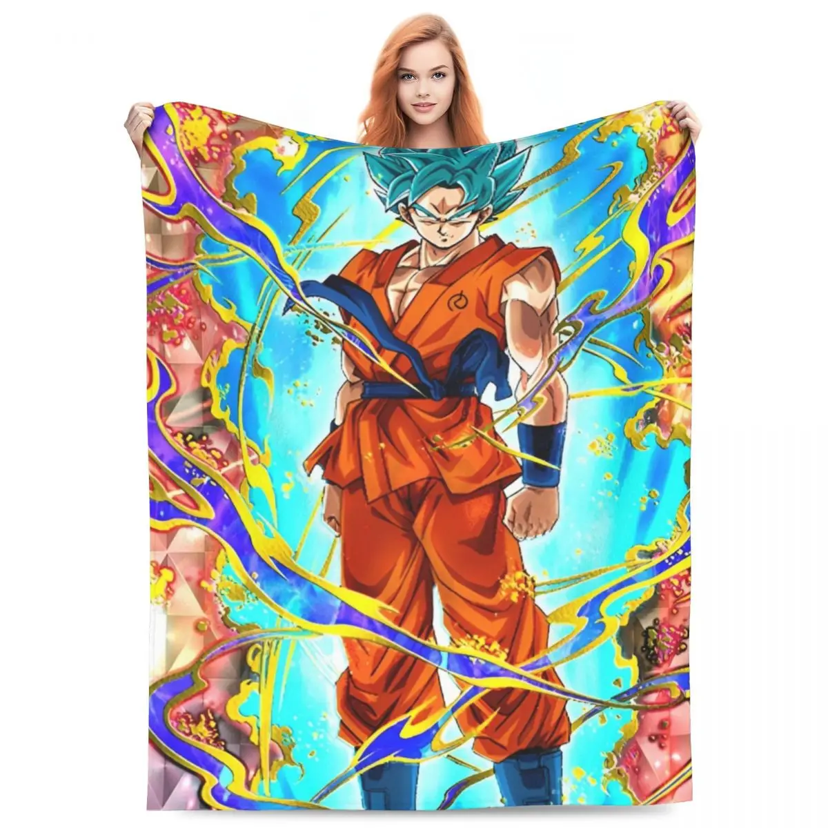Anime D-Dragons B-Balls Throw Blanket Flannel Bedspread For Couch Chair Pattern Sofa Bed Cover