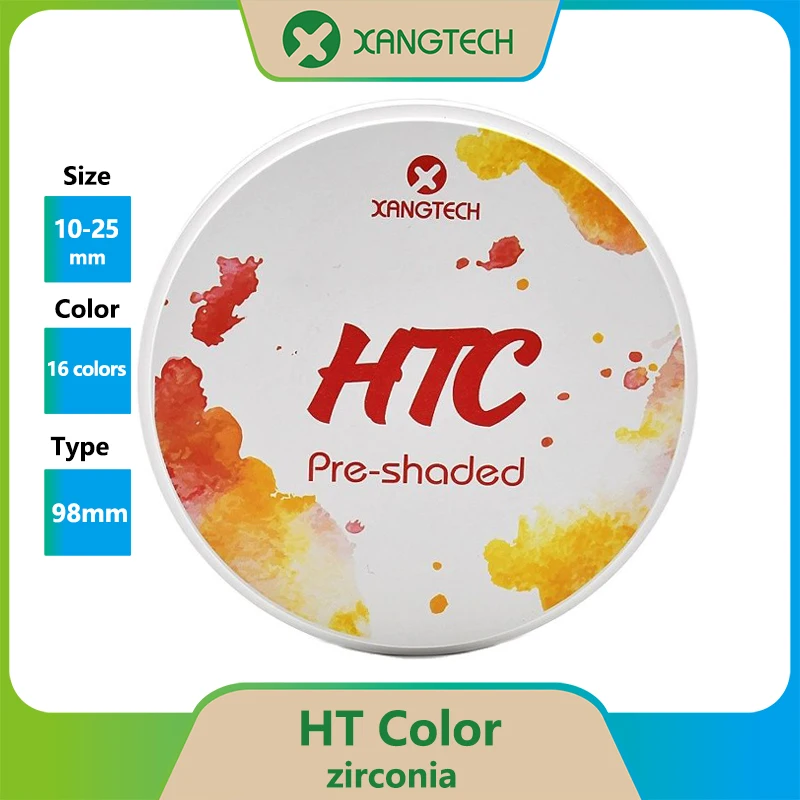

XANGTECH HTC Pre-shaded Zirconia Block Translucent 40% Strength 1250mpa