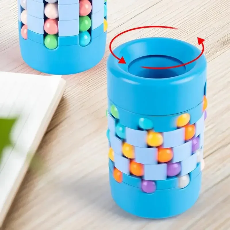 Rotating Magic Beans Cube Creative Pen Holder Kids Adults Stress Relief Spinning Bead Puzzles Children Intelligence Game fidget toys puzzle toys anti stress toys puzzle cube magic puzzle cube