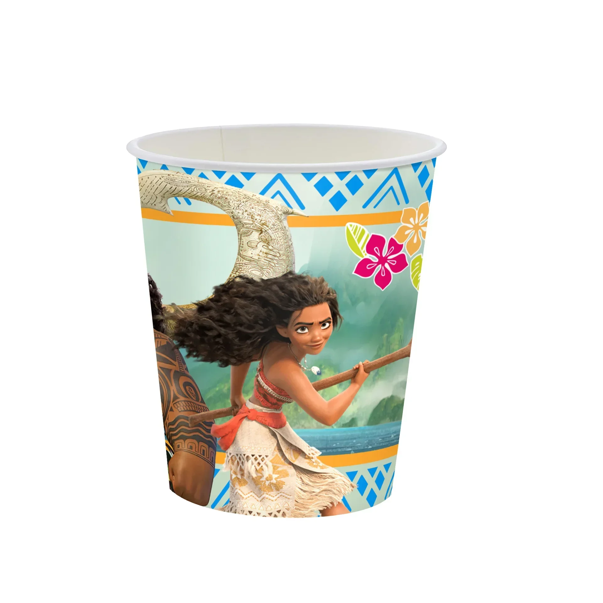 Birthday Party Supplies Moana Theme Children Disposable Tableware Cup Plate Flag
