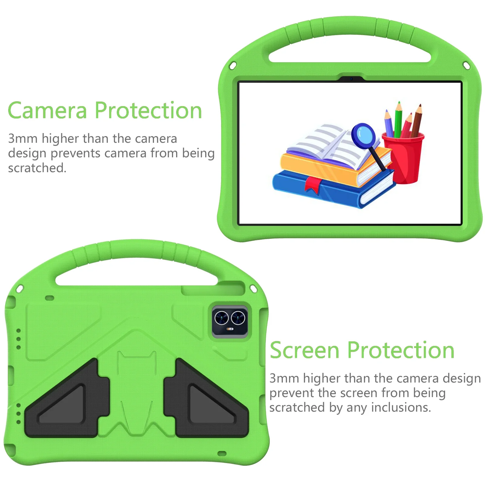 Durable Kids Soft EVA Shockproof Stand Case - Blue