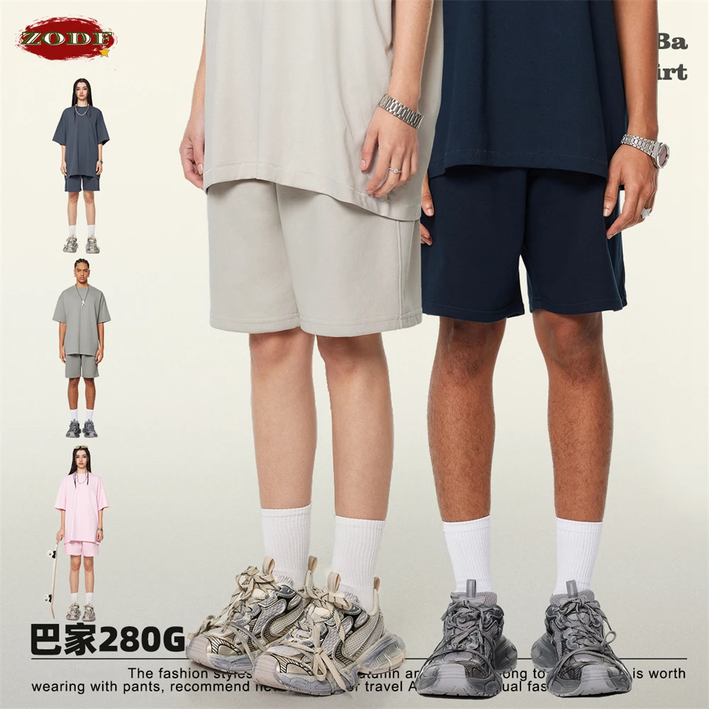 ZODF 베이직 2024 남녀공용 여름 반바지, 루즈한 속건성 통기성 솔리드 반바지, 브랜드 스트리트웨어, HY0781, 280gsm