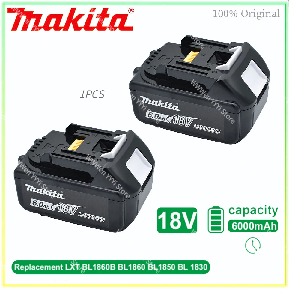 

18V 6.0Ah Makita Original With LED lithium ion replacement LXT BL1860B BL1860 BL1850 Makita rechargeable power tool battery 6AH