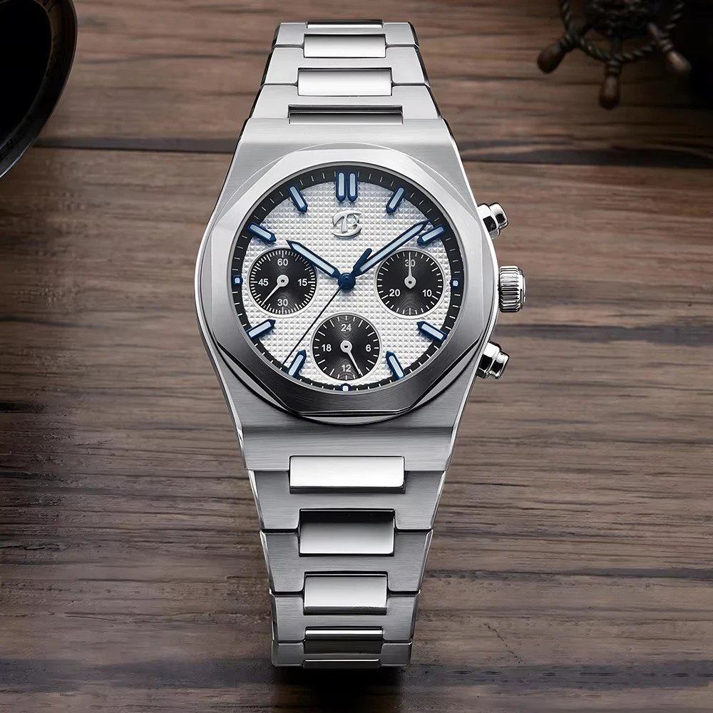 Men's Mechanical Wristwatch Bettimer Fashion Business Men's Mechanical Timing Wristwatch ST1903 Stainless Steel Luminous watches for men B8002