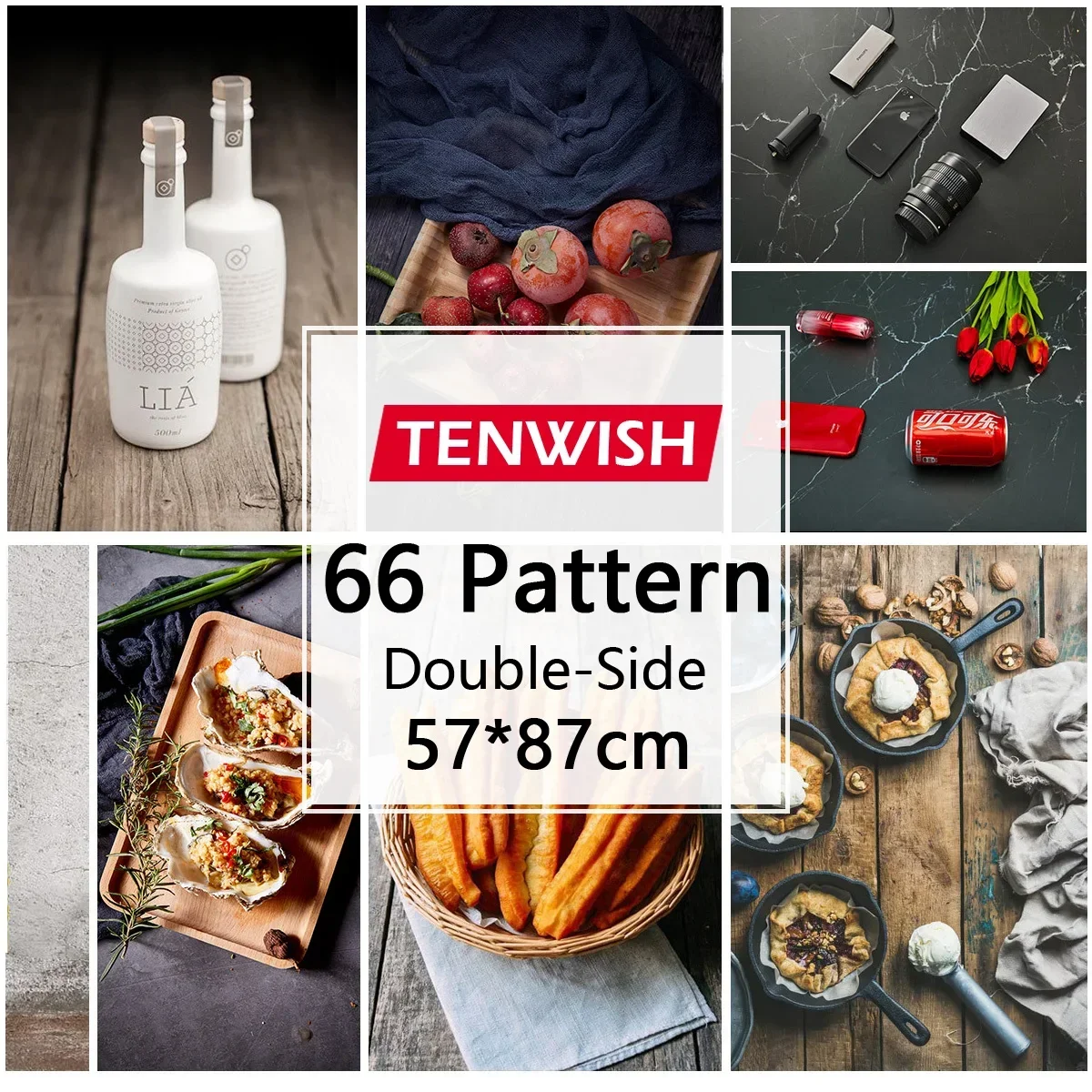 Photo Backdrop TENWISH 57X87cm Studio Photo Backdrop Barn Wood Rustic Brick Wall Marble Slate Texture for Food Still Life Products Background