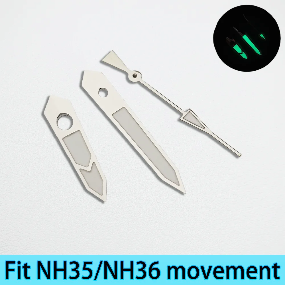 Green Luminous Silver Watch Hands - Multi-Color Options