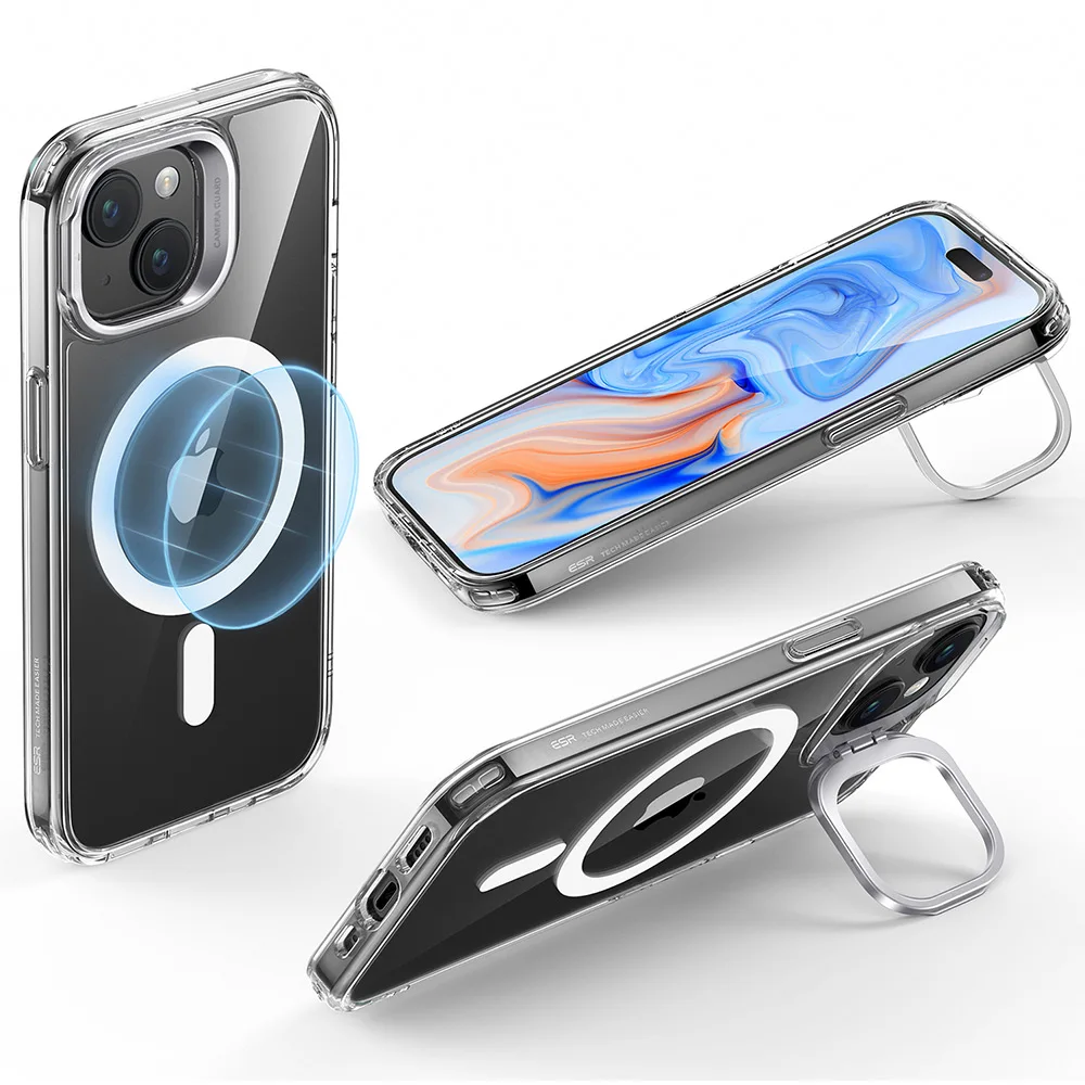 ESR-funda híbrida clásica para iPhone 15, 15 Pro Max, 15 Plus,  transparente, con HaloLock - AliExpress