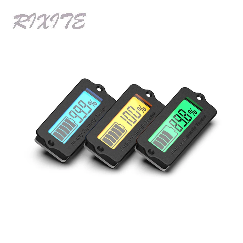 12V LY6W Lead Acid Battery Capacity Indicator Blue Green LCD Digit Display Meter Lithium Battery Power Level Detector Tester