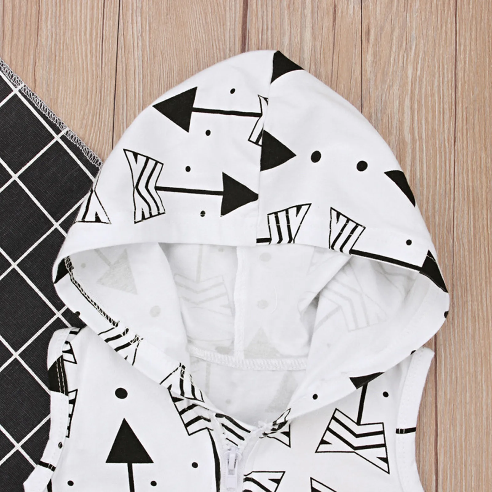 Infant Kids Baby Boys Printed Hooded Romper Jumpsuit Outfit Clothes Set