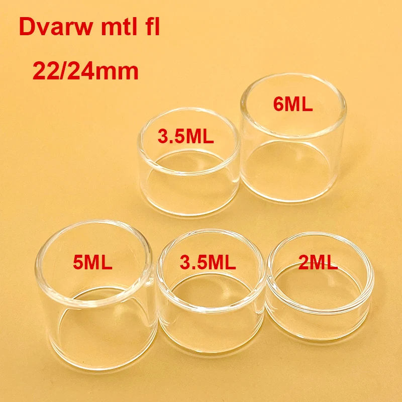 

Glass Tube Transparent Glass 2ml/3.5ml/5ml/6ml Replacement Straight Glass For Dvarw MTL FL 22mm /24mm With deck and AFC Inserts