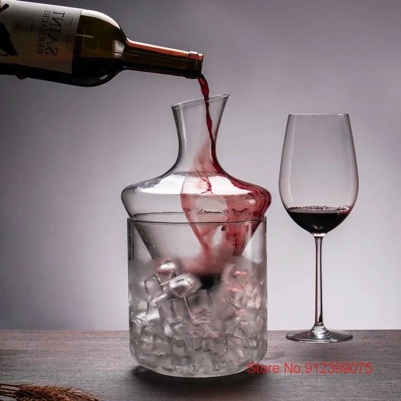 1000ml Wine Dispenser Decanter Bar Clear Crystal Wineware Ice Bucket Red  Wine Breathing Sober Container Whiskey Cooling Bottle - AliExpress