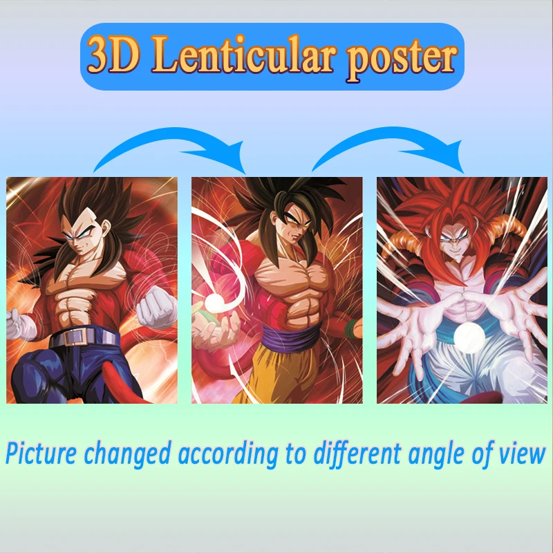 Anime Dragon Ball Diy Decoration 3d Lenticular Poster Toy Art