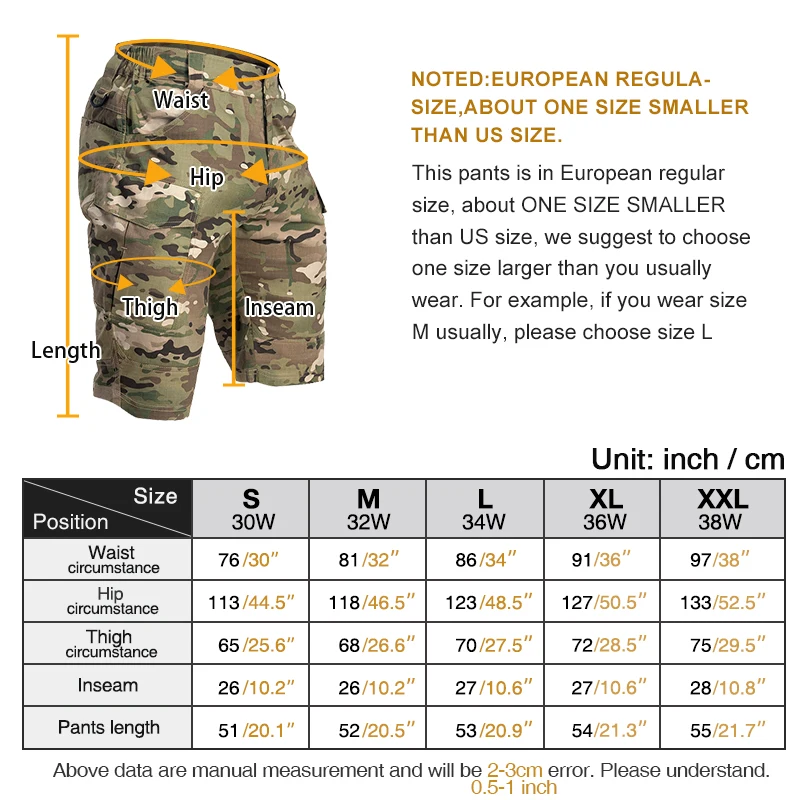 IDOGEAR Tactical Cargo Shorts Men Shorts Sports Duty Pants Camo Casual Breathable Shorts Summer 3212