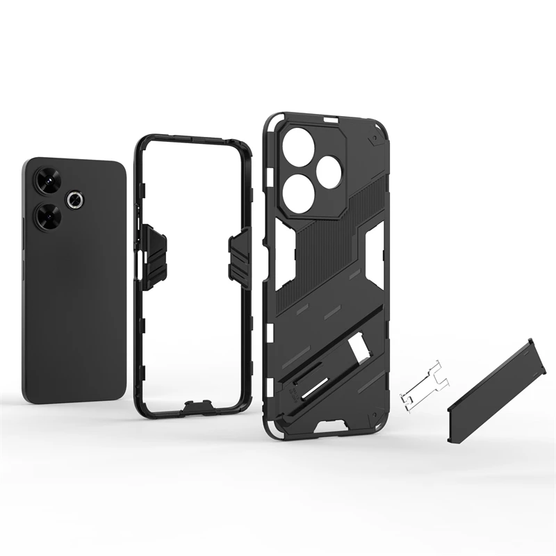 Enhanced Silicone Armor Phone Case with Invisible Holder