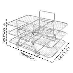 Premium Double-Layer Air Fryer Grilling Rack - 304 Stainless Steel Cooking Accessory (TypeA)