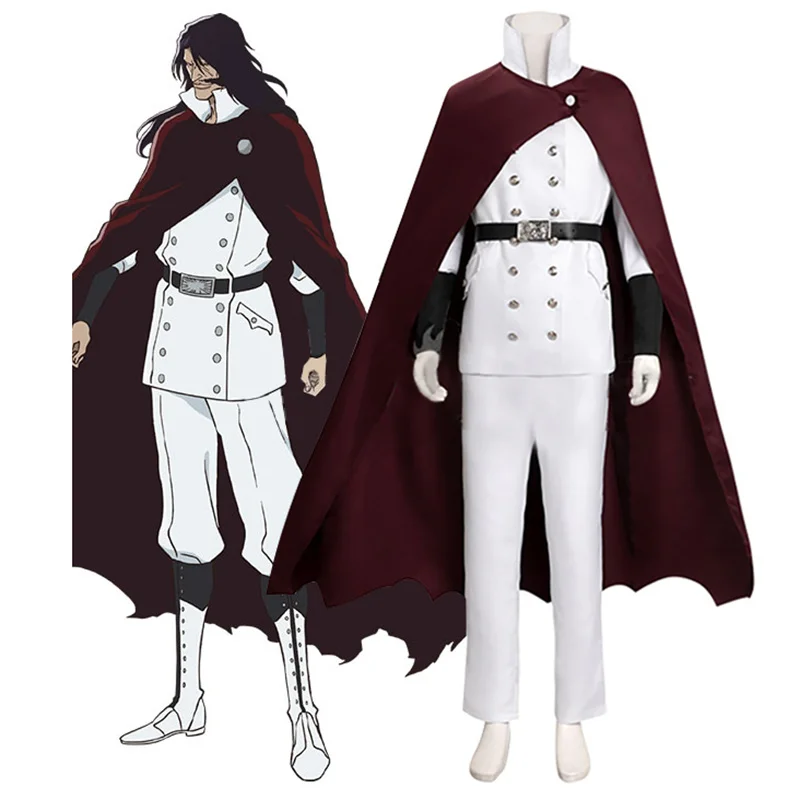 

Bleach Thousand Year Blood War Arc Stern Ritter Yhwach Cosplay Costume Men's Uniform Suits With Cloak Cape Halloween Carnival