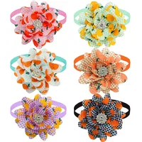 50PS Bulk Flower Bowties For Dogs Pets Cute Dianomd Small Dog Cat Bow Tie Collar Summer Dog Grooming Accessories For Small Dogs 1